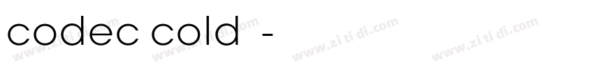 codec cold字体字体转换
